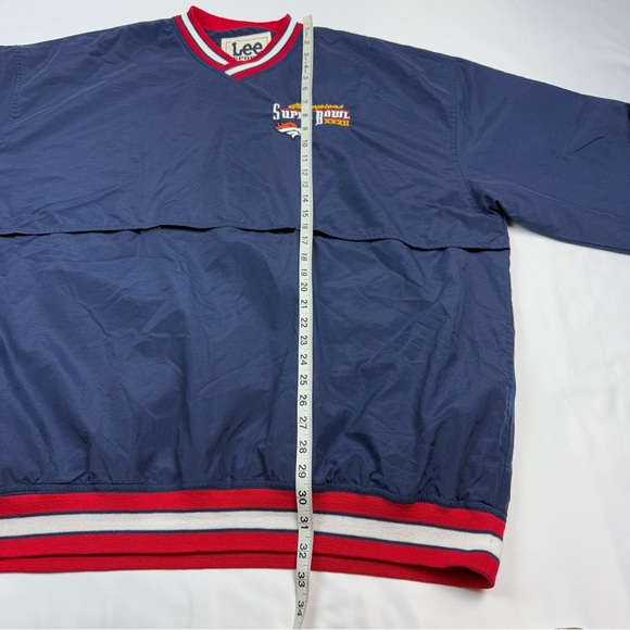 Vtg Lee Denver Broncos Super Bowl Mens Pullover Windbreaker 2XL 90s Blue/Red C4 - Picture 9 of 9